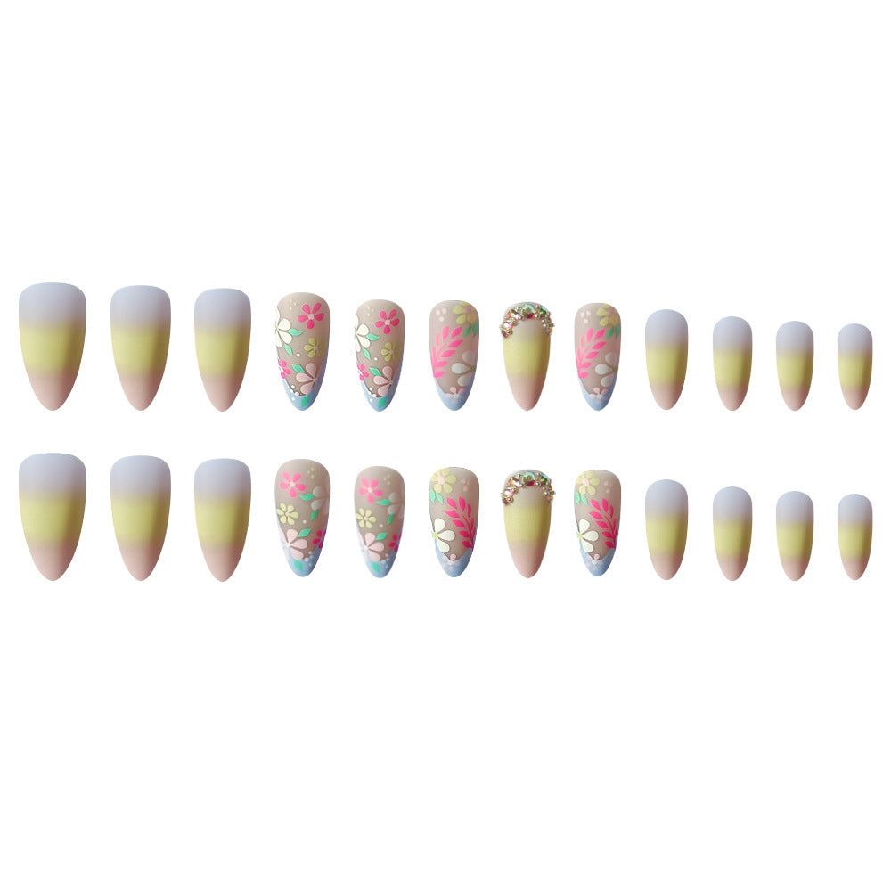 Wholesale Colorful Camellia Medium Almond Water Drops Nail Stickers